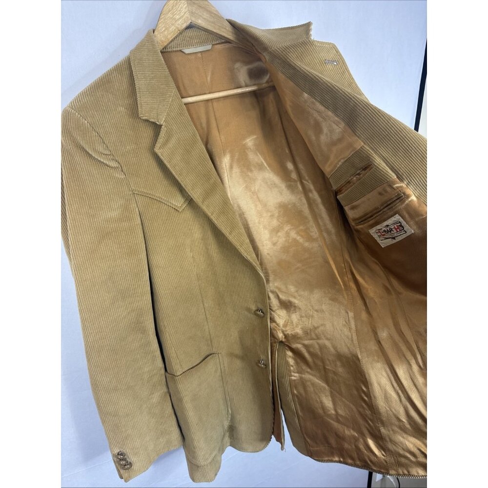 Vintage L-Bar-H Western Corduroy Sport Coat Blazer Tan Western USA Made‎ 38R - Picture 5 of 12